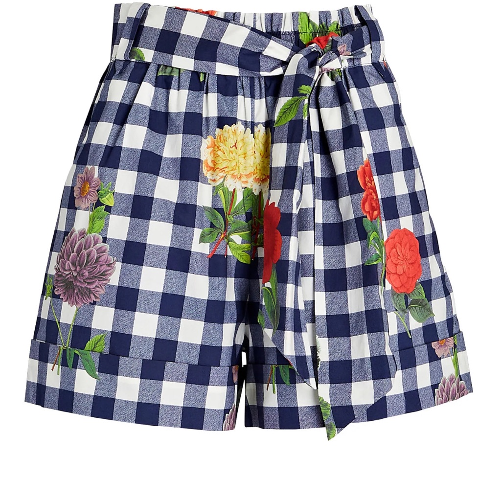 Cara Cara Whitney Gingham Floral Navy (New With Original Price Tag Removed)